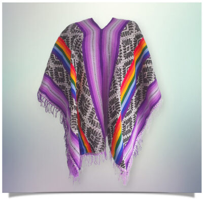Poncho Cusco Rainbow - Wool Blend